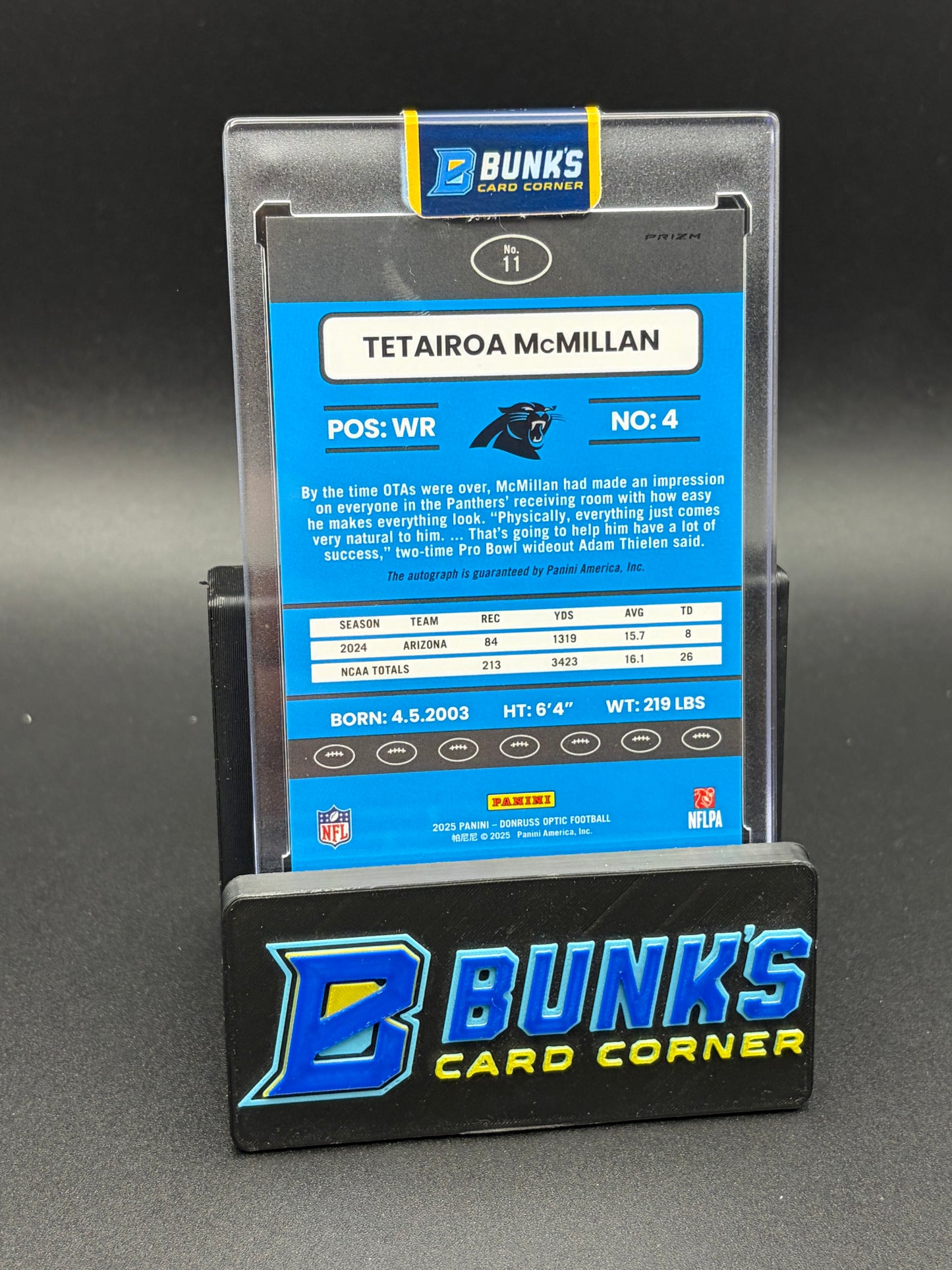 2025 Tetairoa McMillan Donruss Optic Auto RC