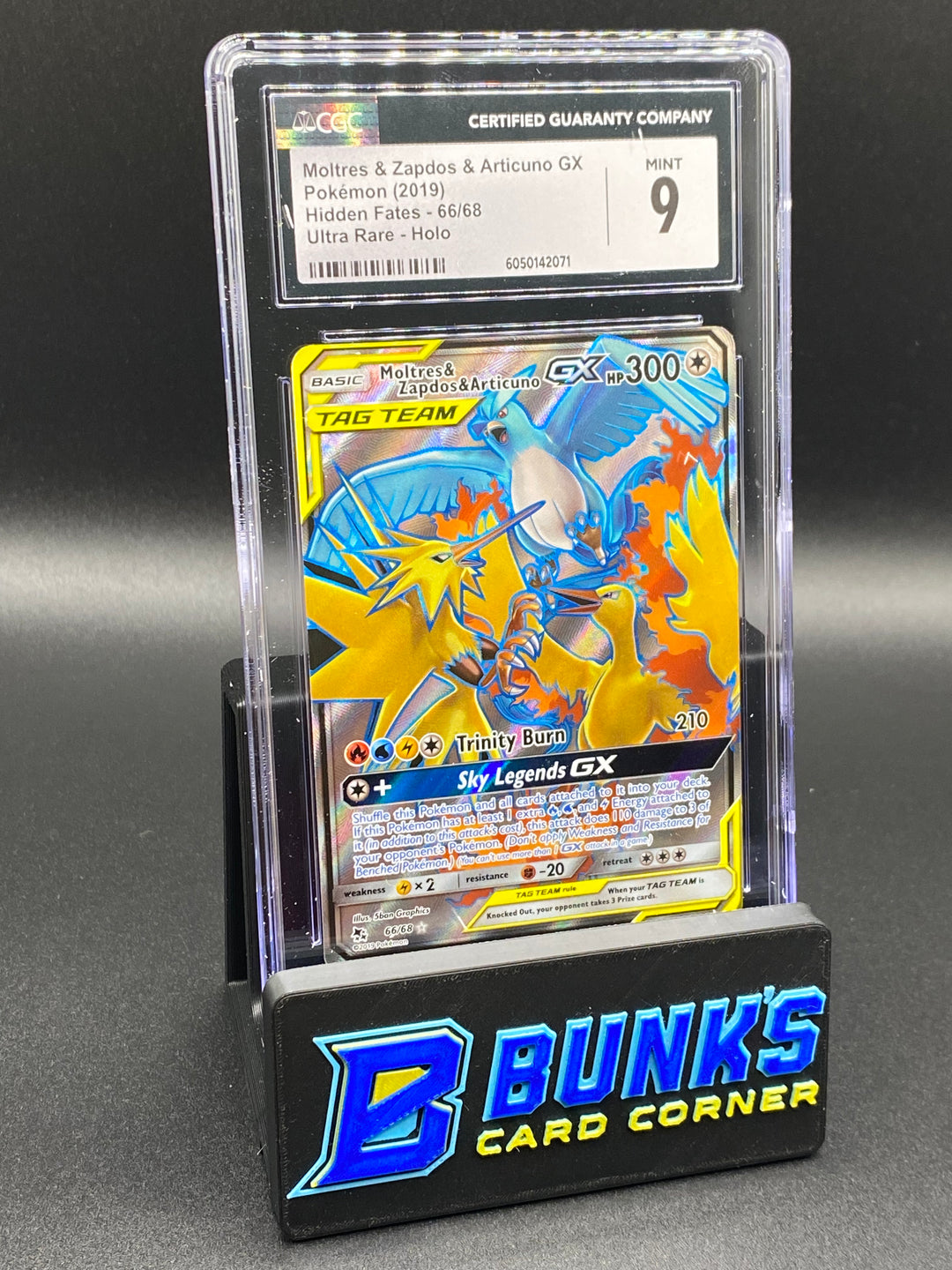 2019 Moltres & Zapdos & Articuno gx Ultra Rare Hidden Fates CGC 9
