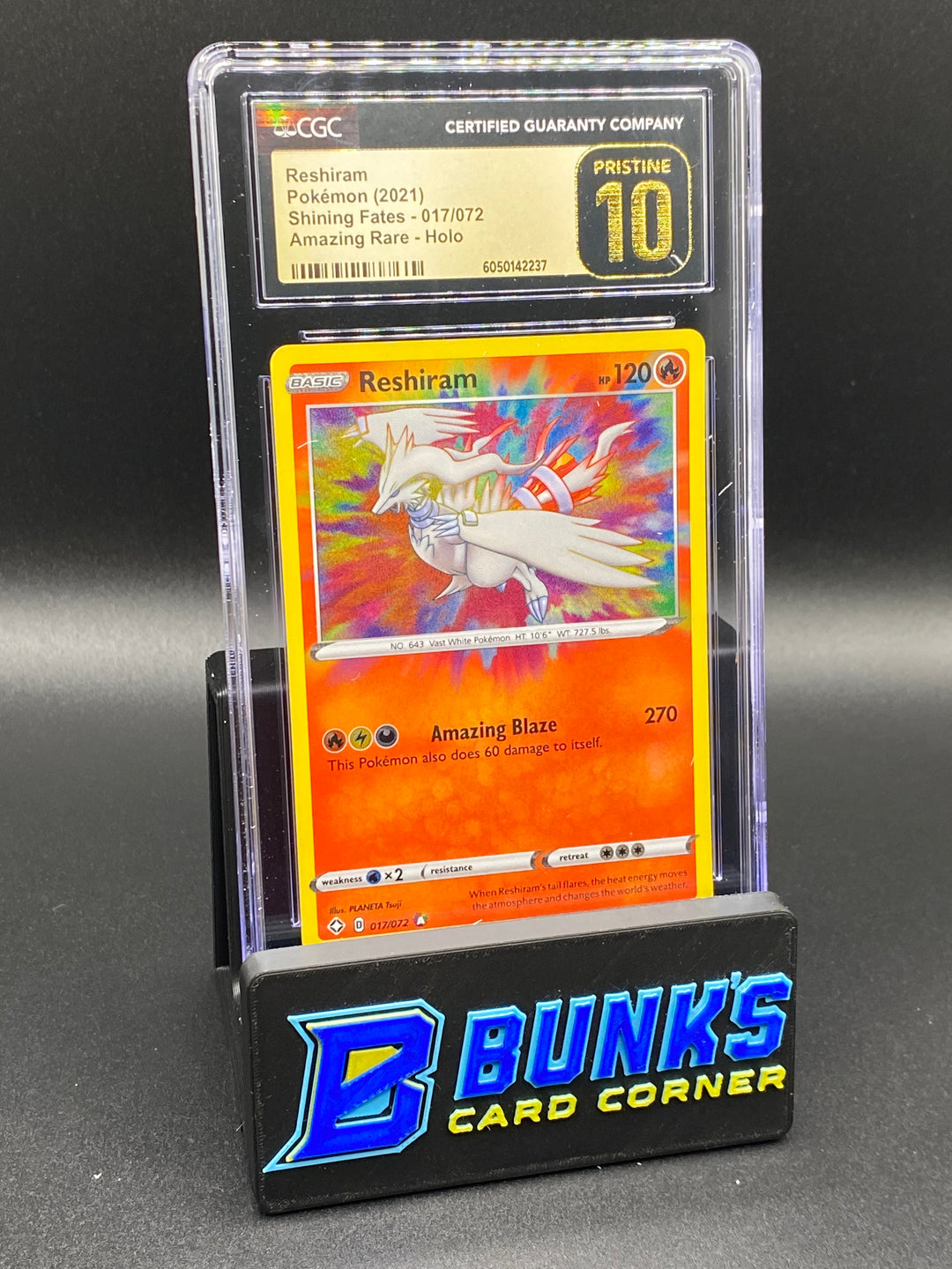 2021 Reshiram Amazing Rare Shining Fates CGC PRISTINE 10