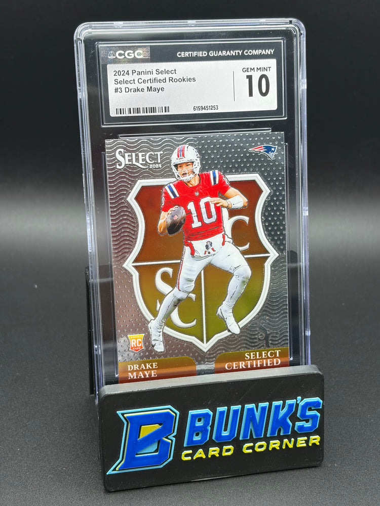 2024 Drake Maye Select Certified Rookie Select CGC 10