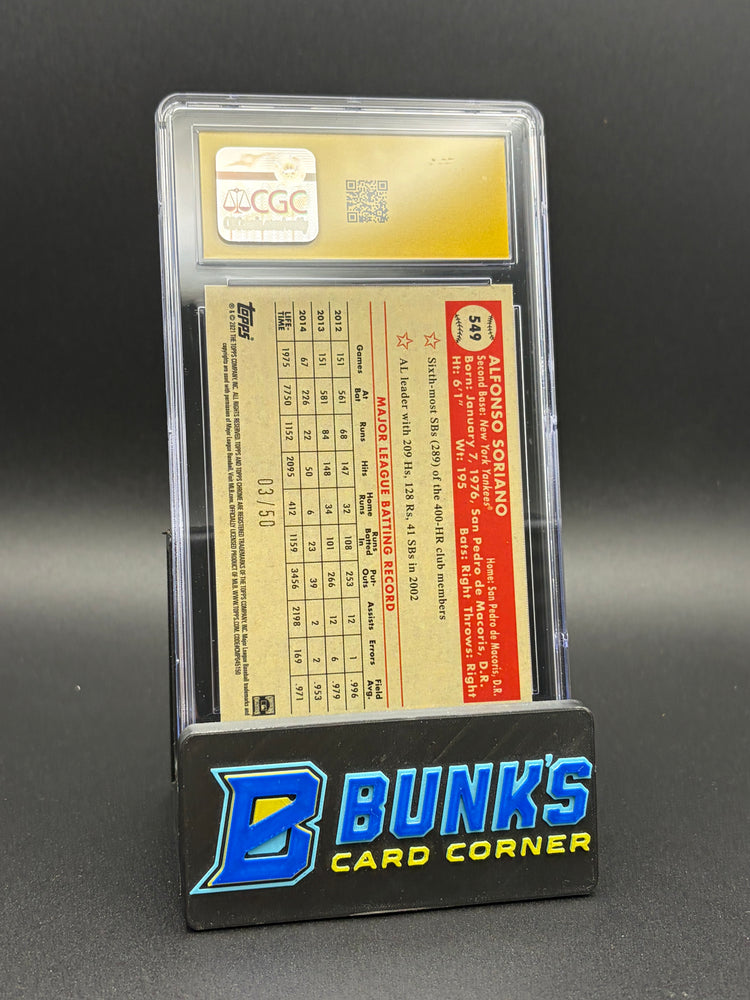 2021 Alfonso Soriano Gold & Gold 70th Wave Refractor CGC Pristine 10 3/50