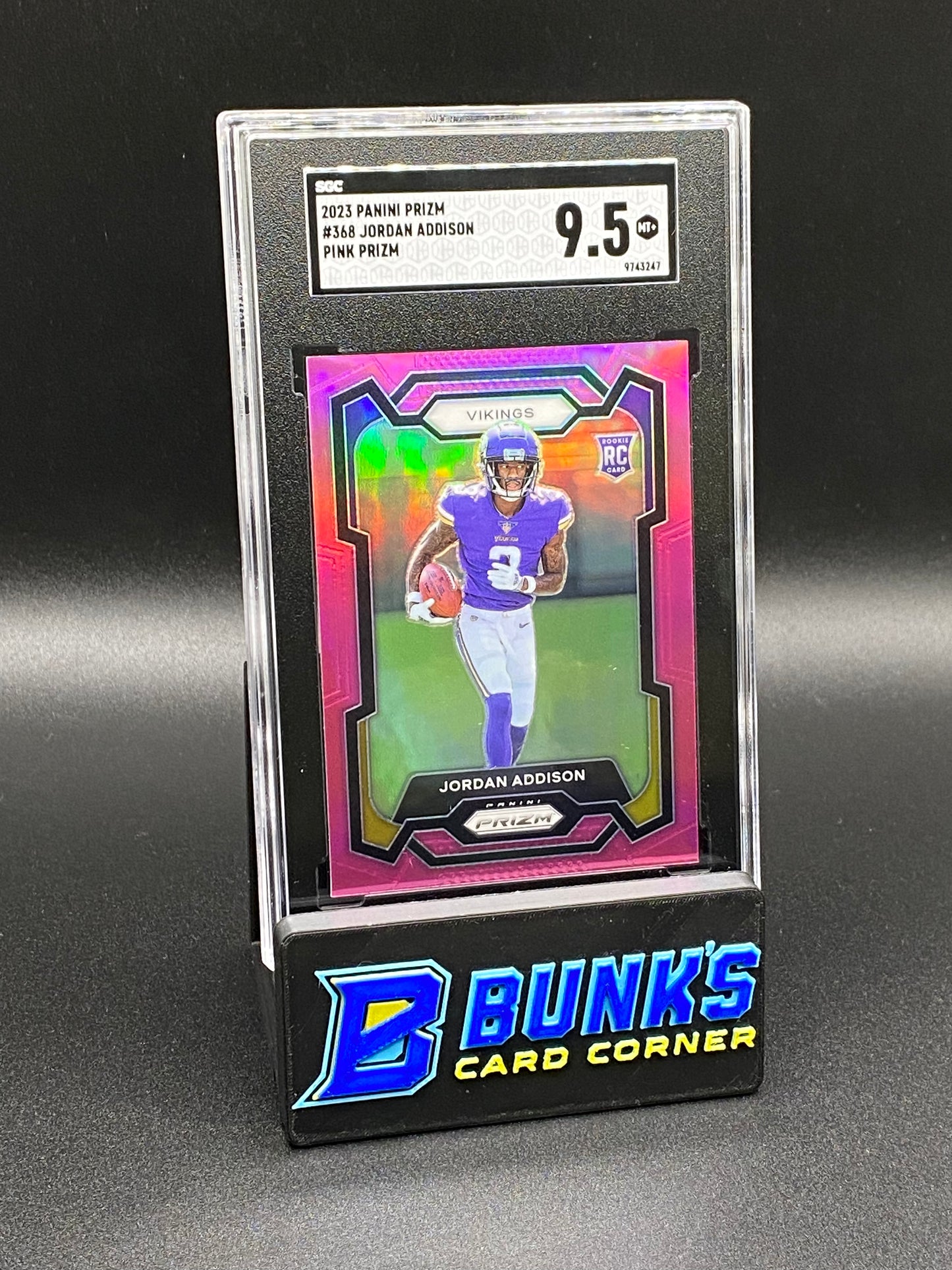 2023 Jordan Addison Pink Prizm SGC 9.5