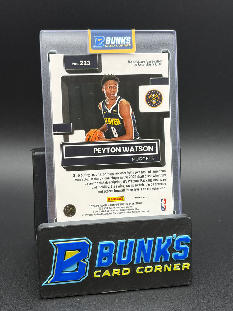 2022-23 Peyton Watson Donruss Optic Panini Purple Auto RC
