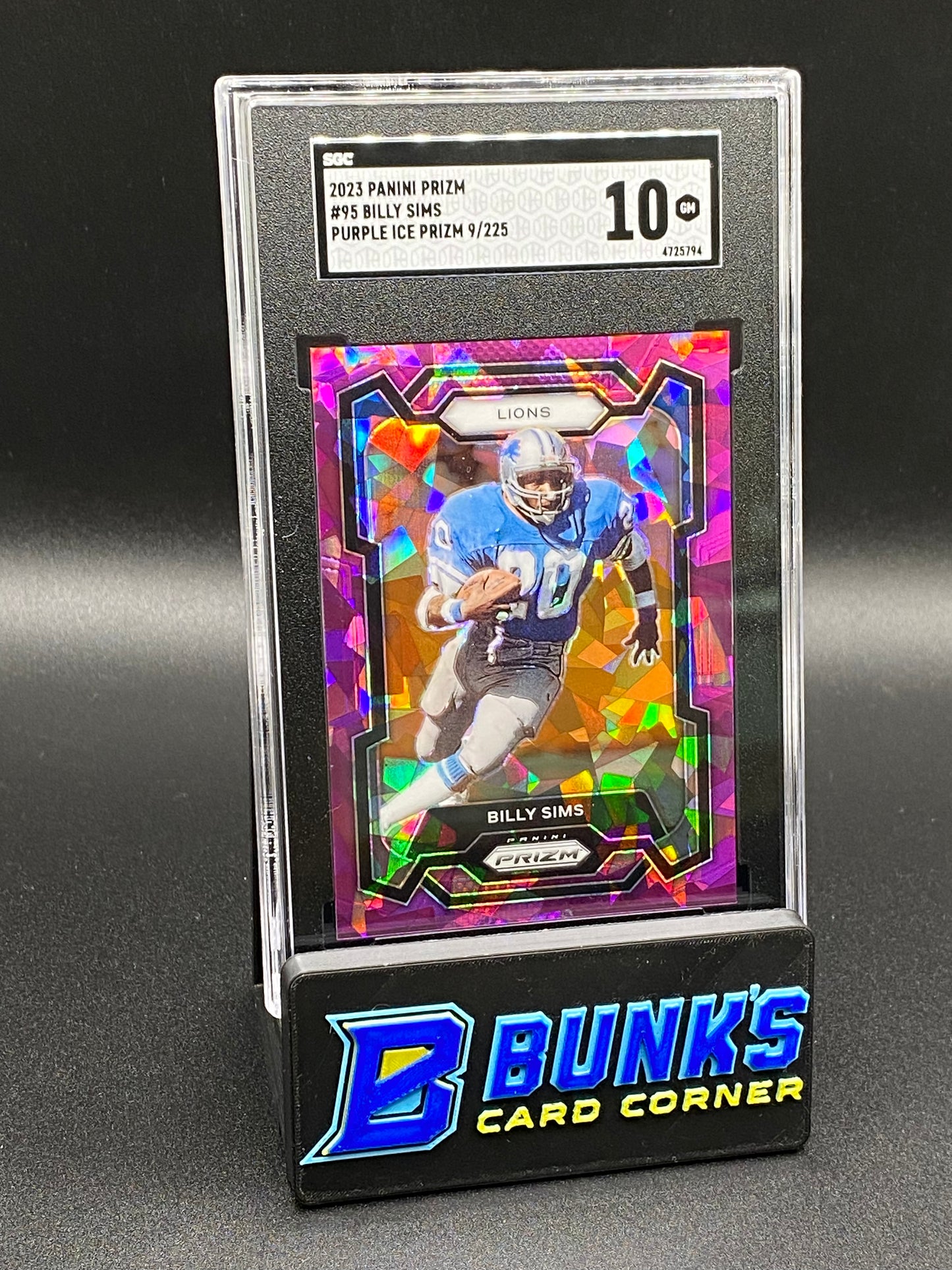 2023 Billy Sims Purple Ice Prizm 9/225 SGC 10