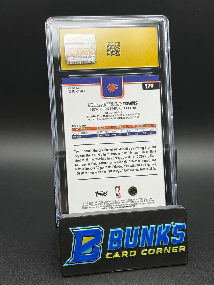 2025-26 Karl Anthony Towns X-Fractor Topps Chrome CGC Pristine 10