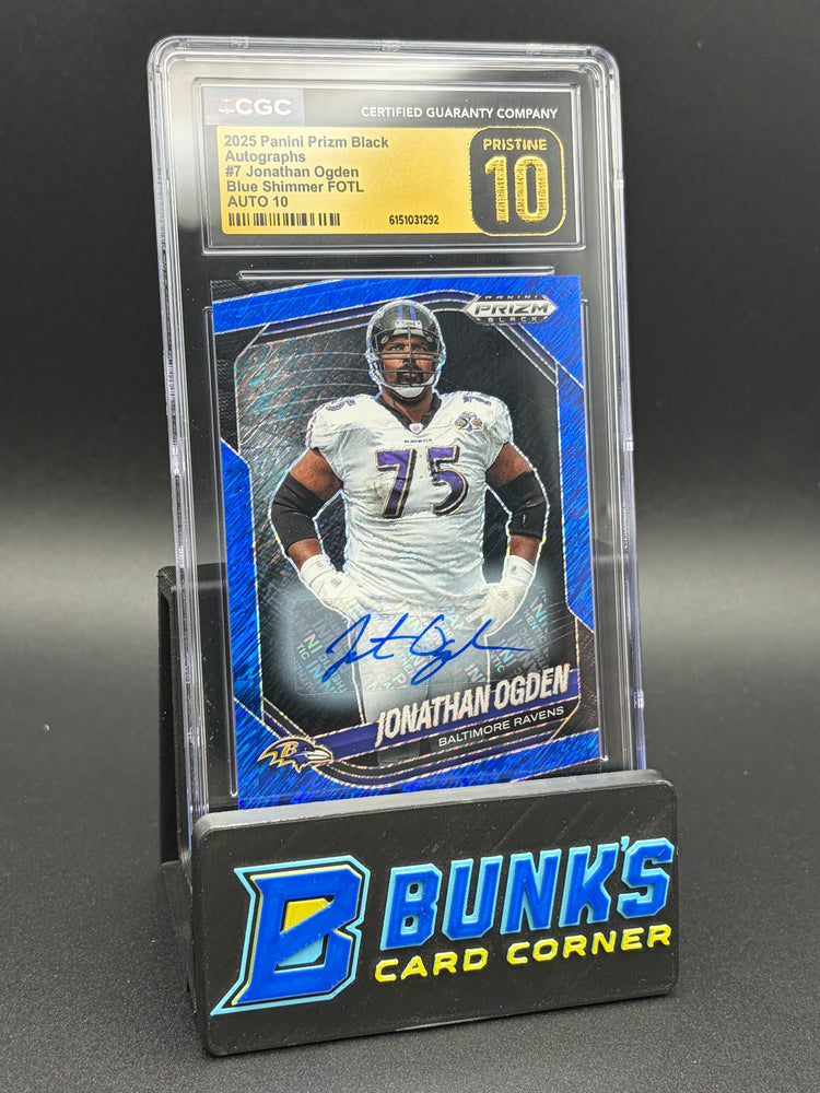2025 Jonathan Ogden Blue Shimmer FOTL Auto CGC Pristine 10 Auto 10