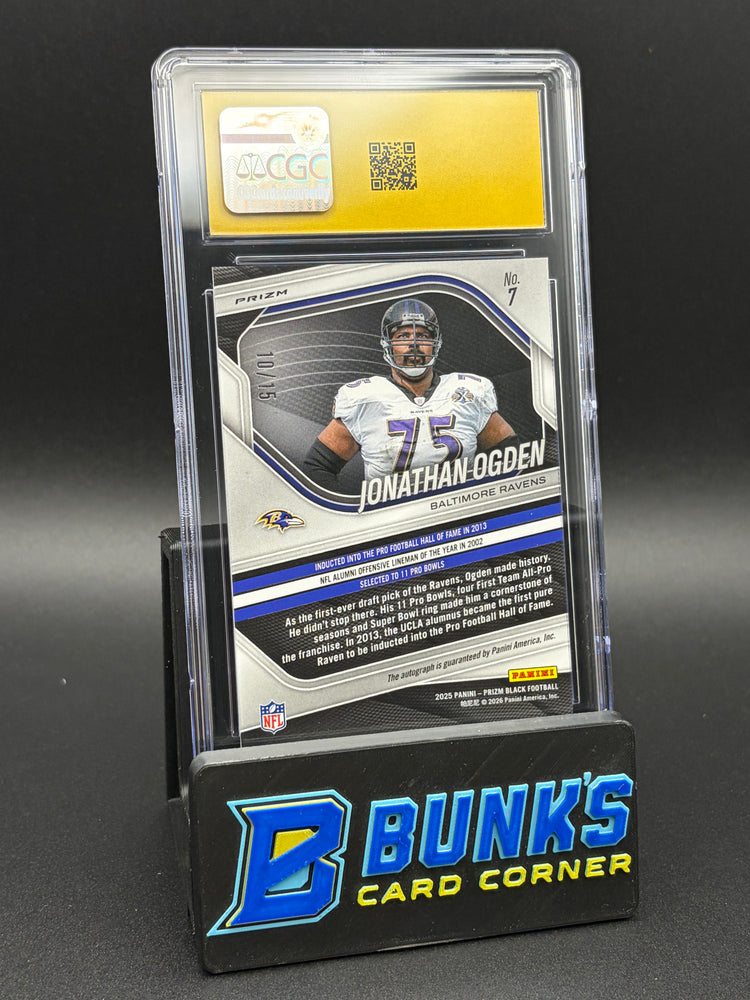 2025 Jonathan Ogden Blue Shimmer FOTL Auto CGC Pristine 10 Auto 10