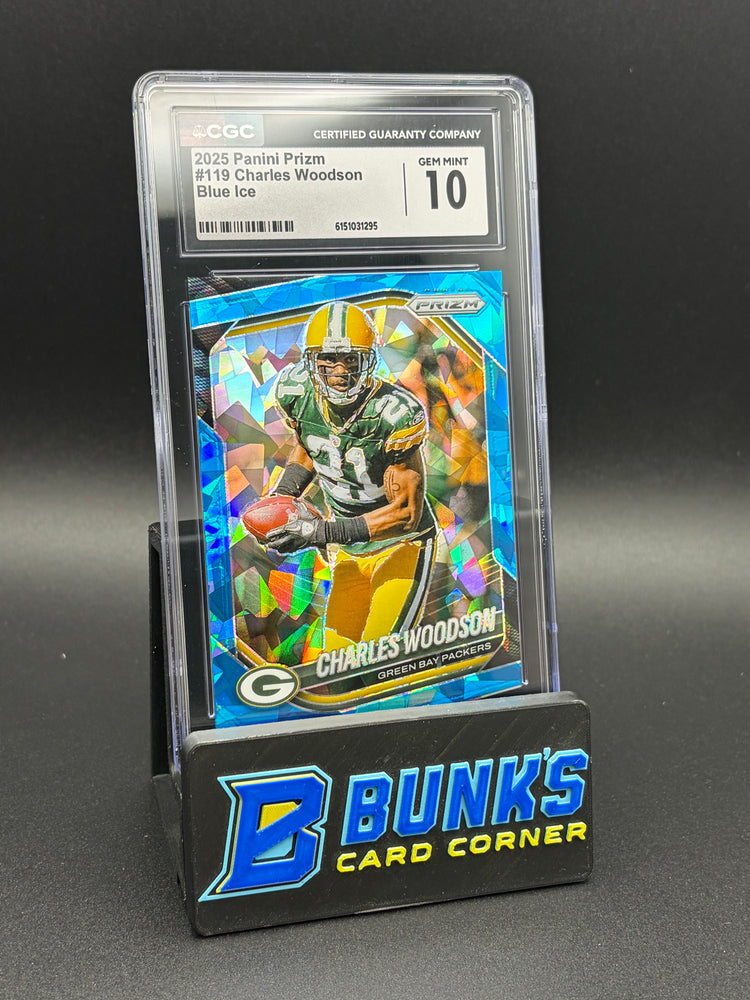 2025 Charles Woodson Blue Ice Panini Prizm CGC 10 79/99
