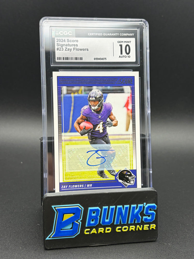 2024 Zay Flowers Signatures Score CGC 10 Auto 10 10/10