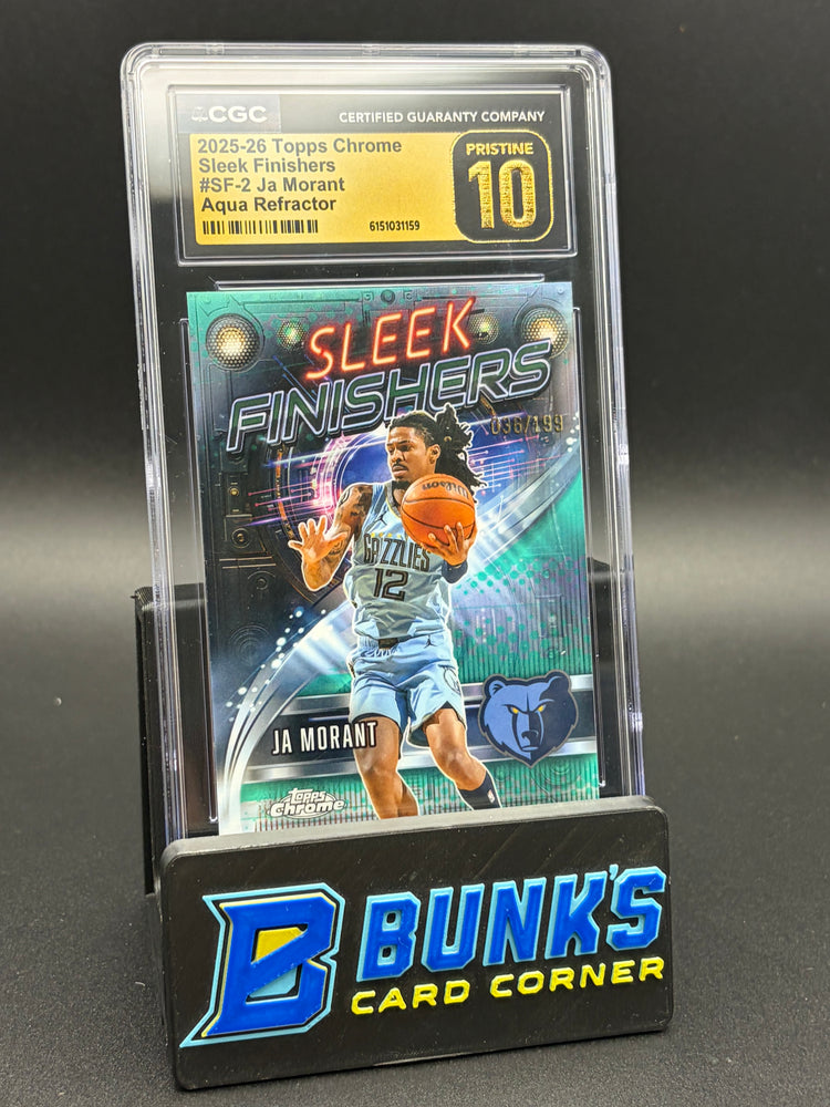 2025-26 Ja Morant Aqua Refractor Sleek Finishers Topps Chrome CGC Pristine 10 36/199