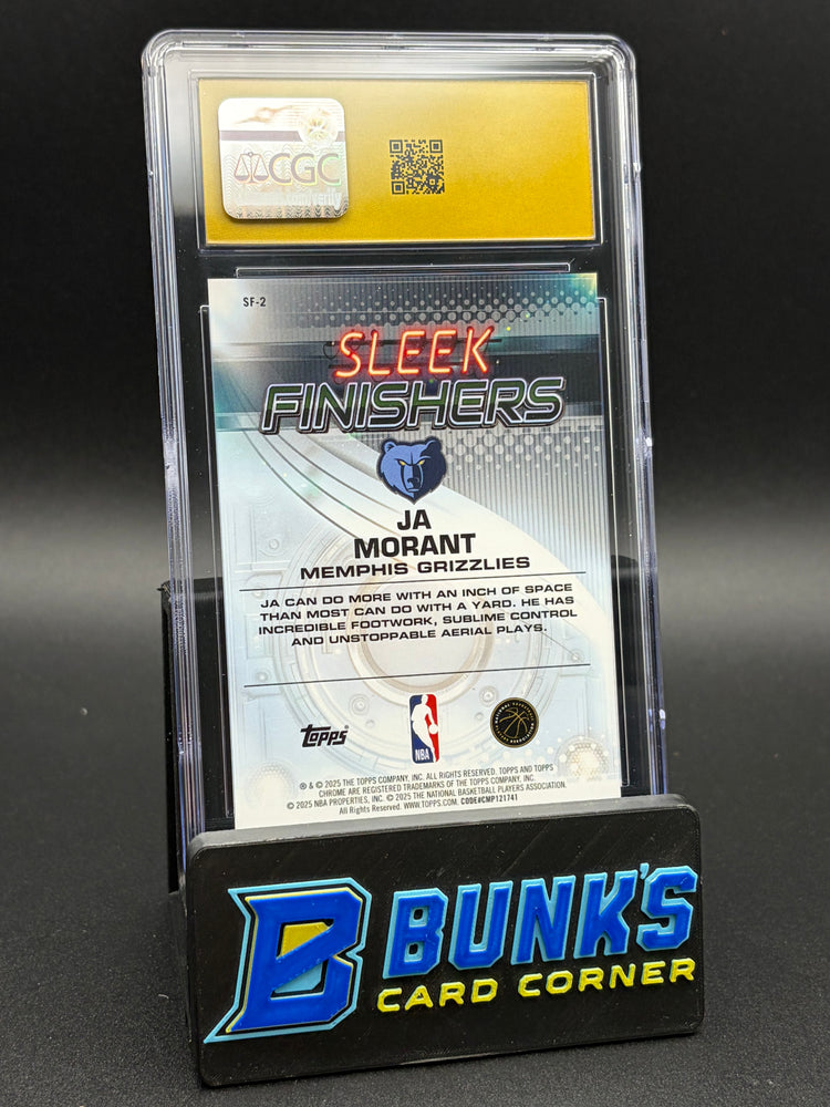 2025-26 Ja Morant Aqua Refractor Sleek Finishers Topps Chrome CGC Pristine 10 36/199
