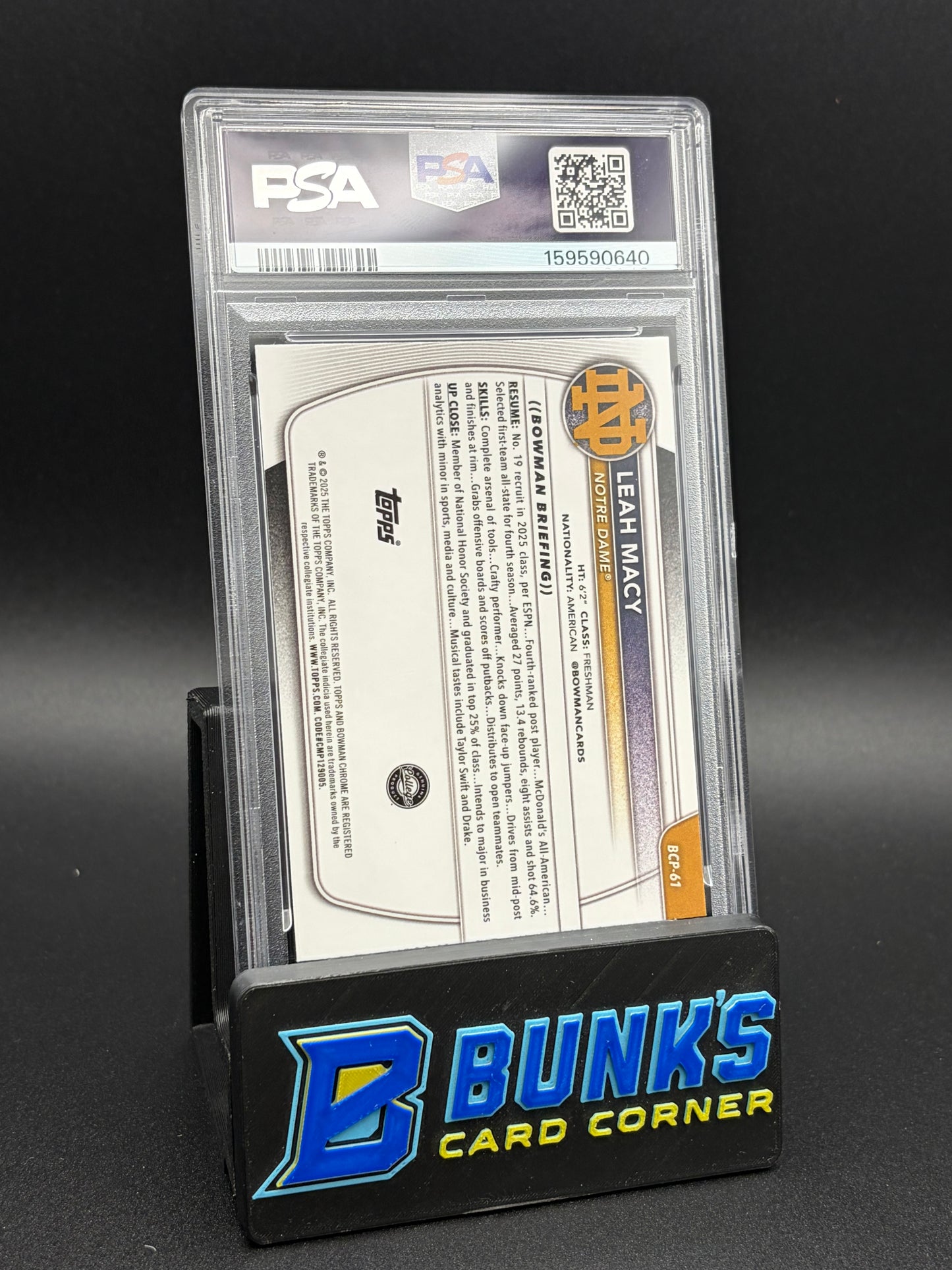 2025 Leah Macy Chrome Prospect Green Geometric PSA 9 89/99