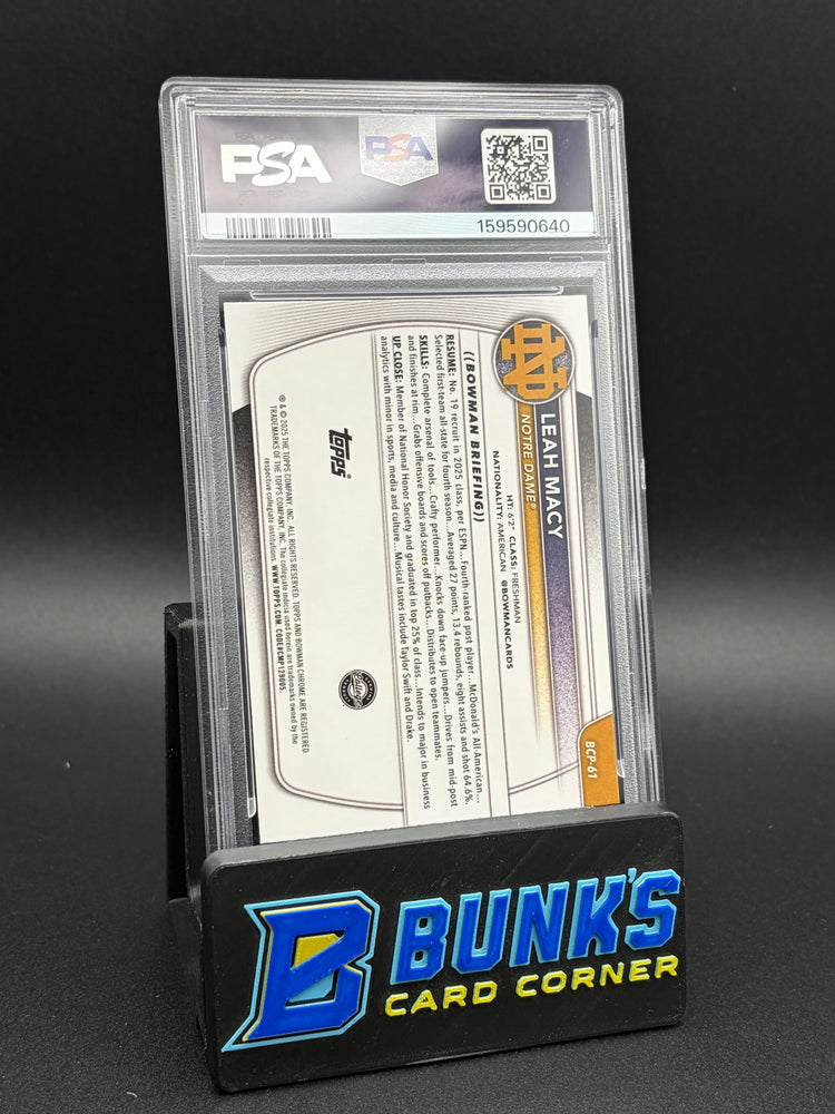 2025 Leah Macy Chrome Prospect Green Geometric PSA 9 89/99
