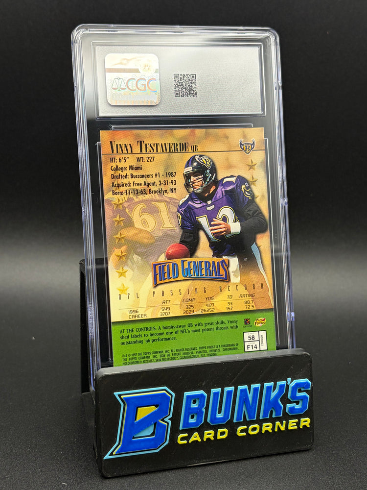 1997 Vinny Testaverde w/Coating Topps Finest CGC 9