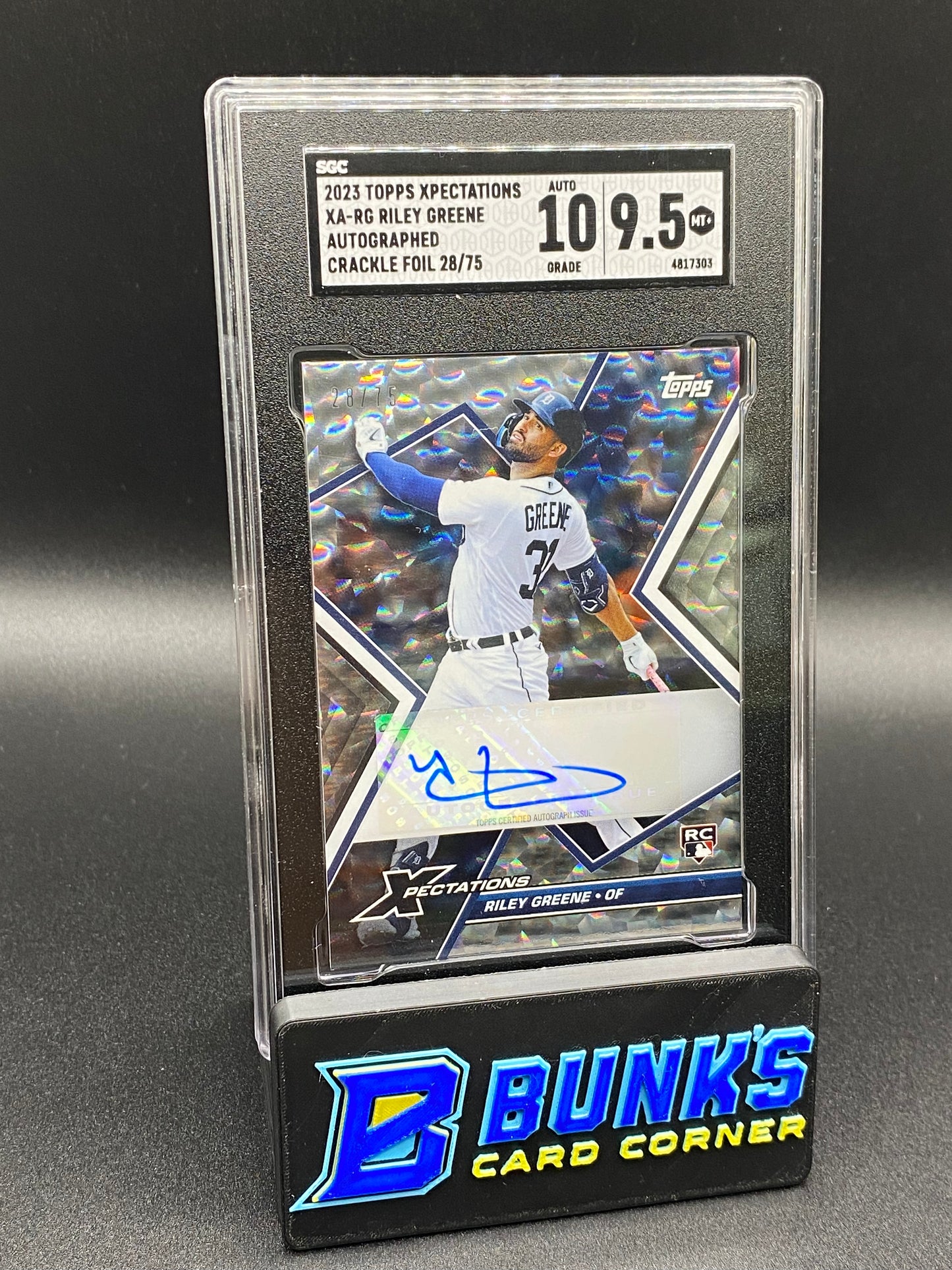 2023 Riley Greene Auto. Crackle Foil 28/75 SGC 10/9.5
