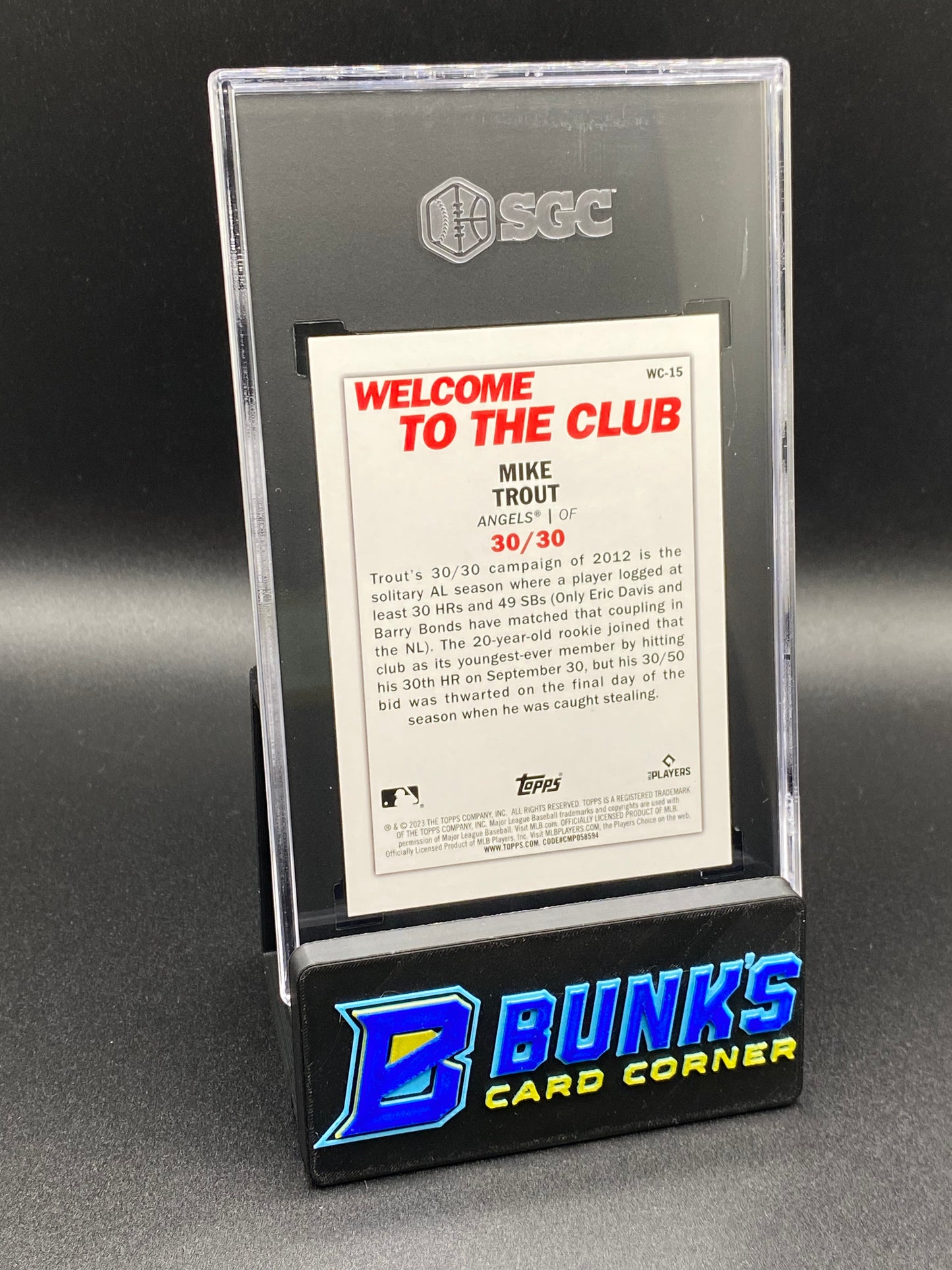 2023 Mike Trout Welcome To The Club Blue SGC 10