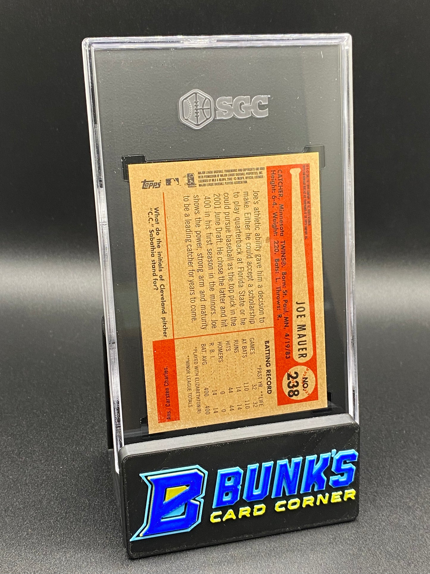 2002 Joe Mauer SGC 10