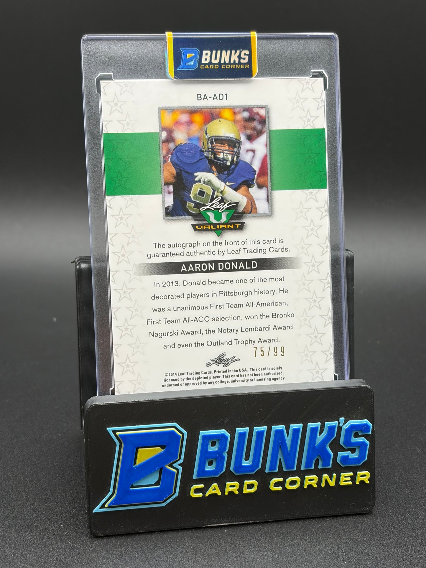 2014 Aaron Donald Leaf Valiant Orange Star 75/99