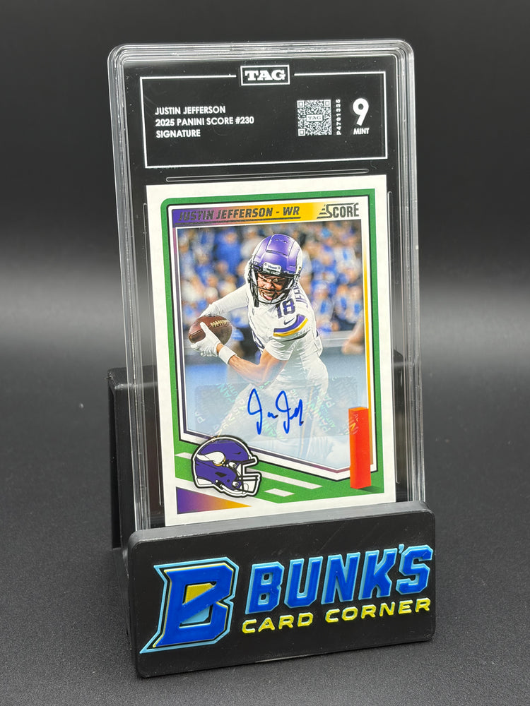 2025 Justin Jefferson Panini Score Signature TAG 9