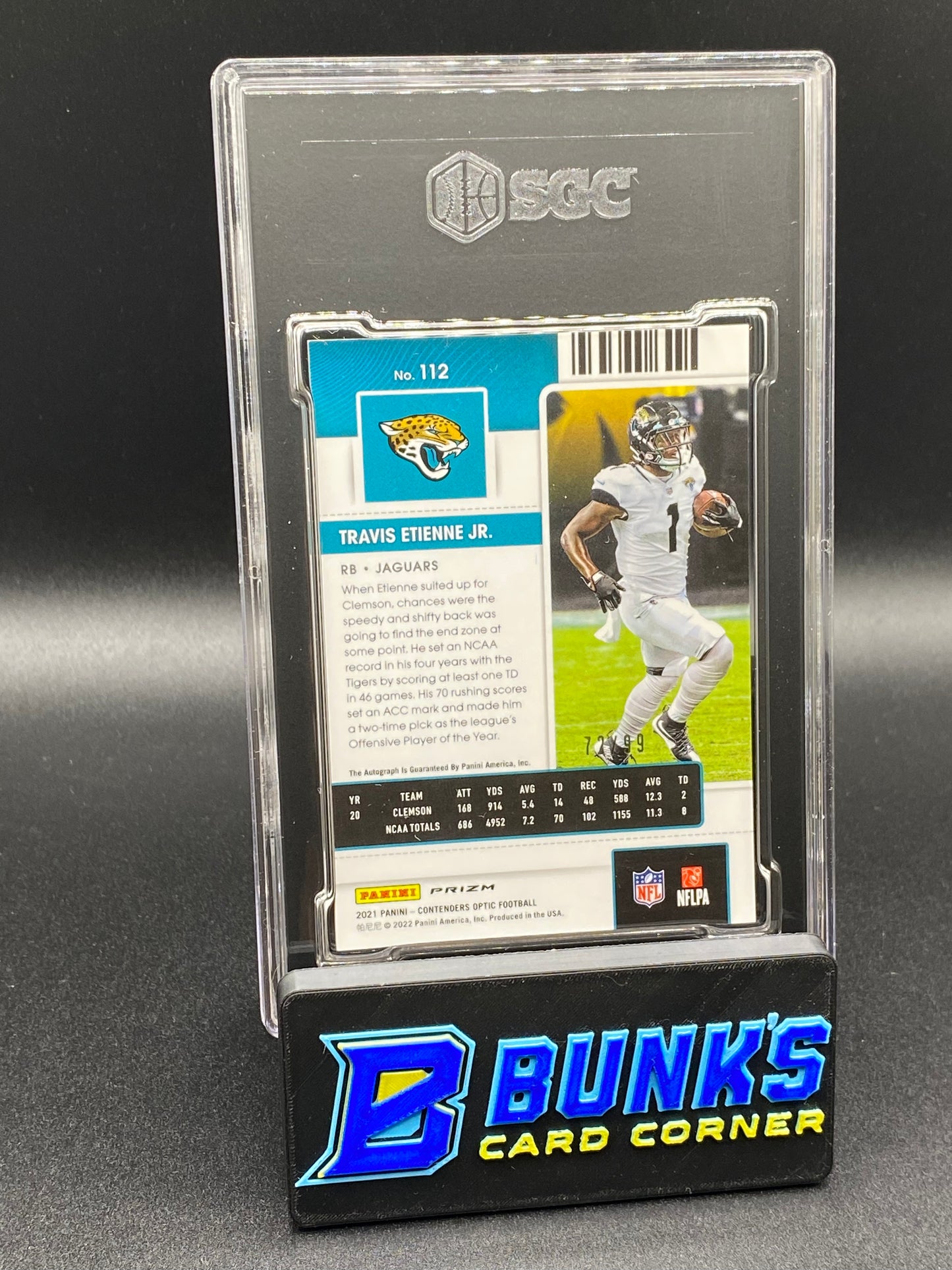 2021 Travis Etienne Jr. Auto. Red Prizm 72/99 SGC 9