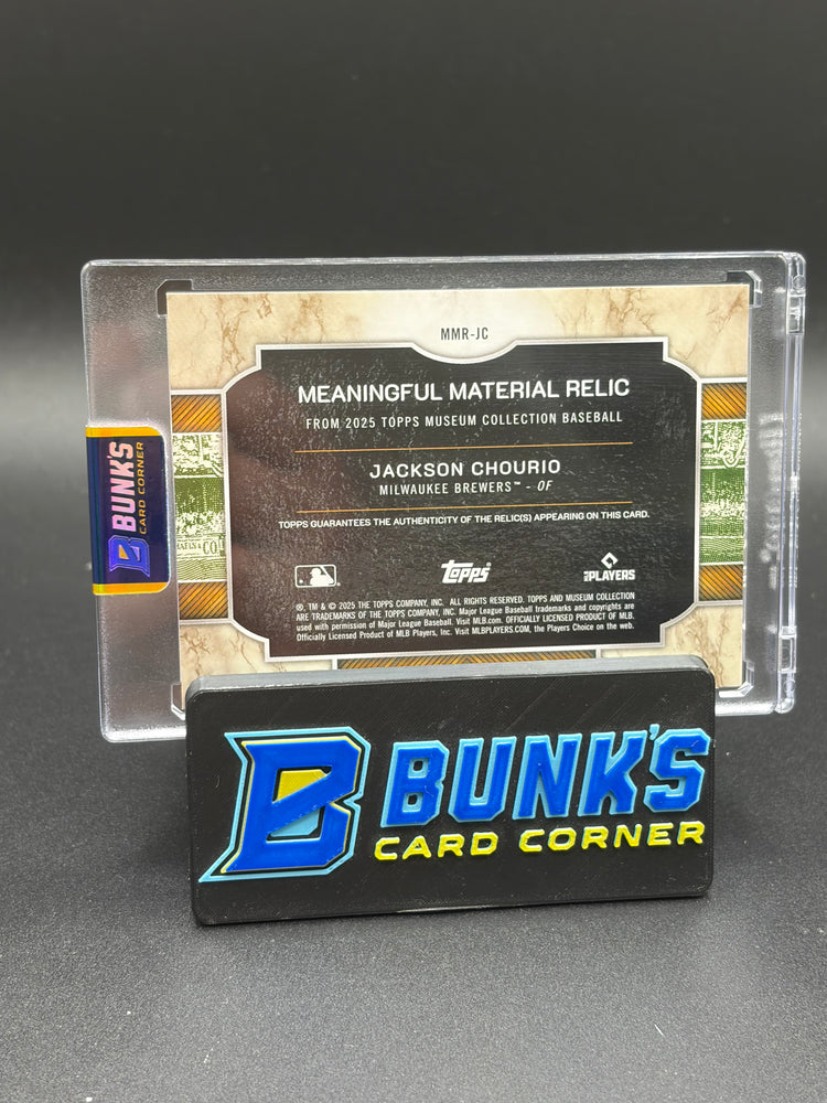 2025 Jackson Chourio Meaningful Material Relic Topps Patch 3/35