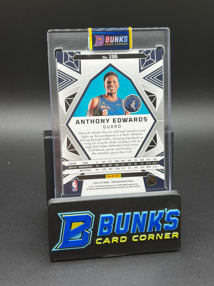 2024-25 Anthony Edwards Obsidian Panini Electric Etch Pink Flood 30/49