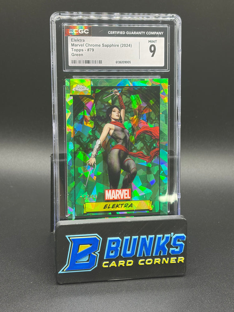 Elektra Marvel Chrome Sapphire Topps Green CGC 9 22/99