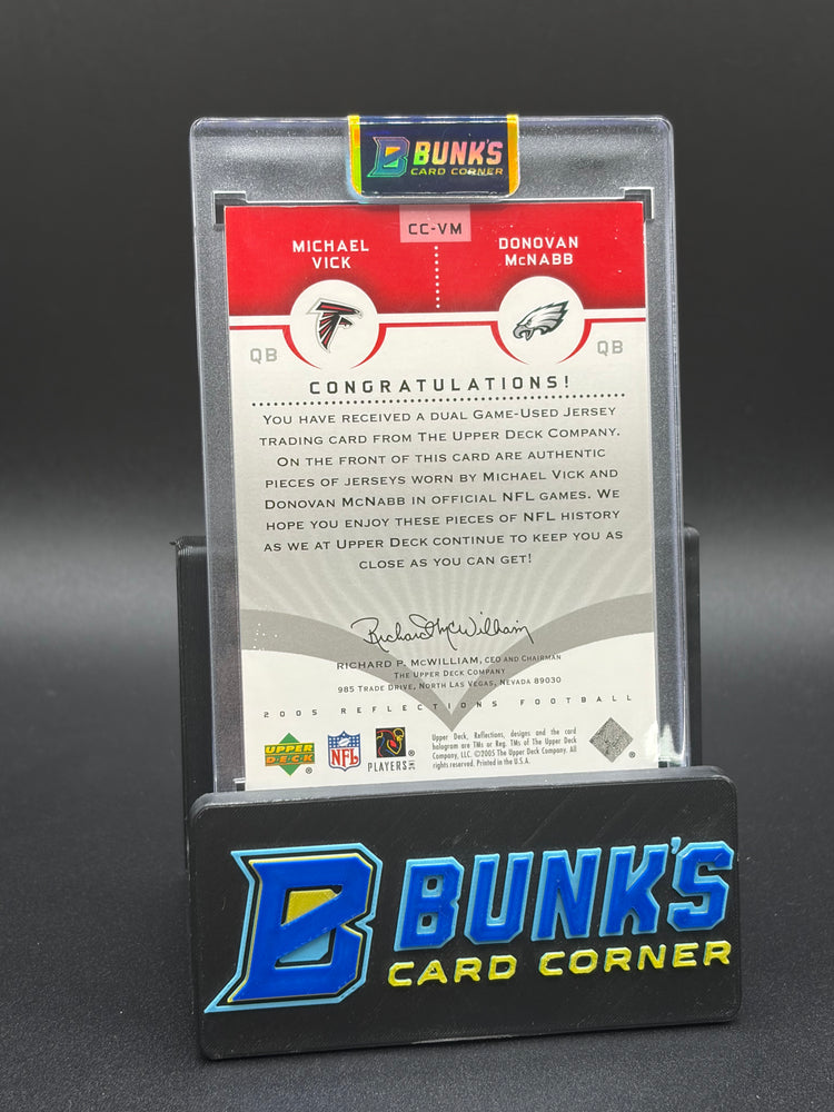 2005 Michael Vick & Donovan McNabb Dual Game Worn Patches Reflections