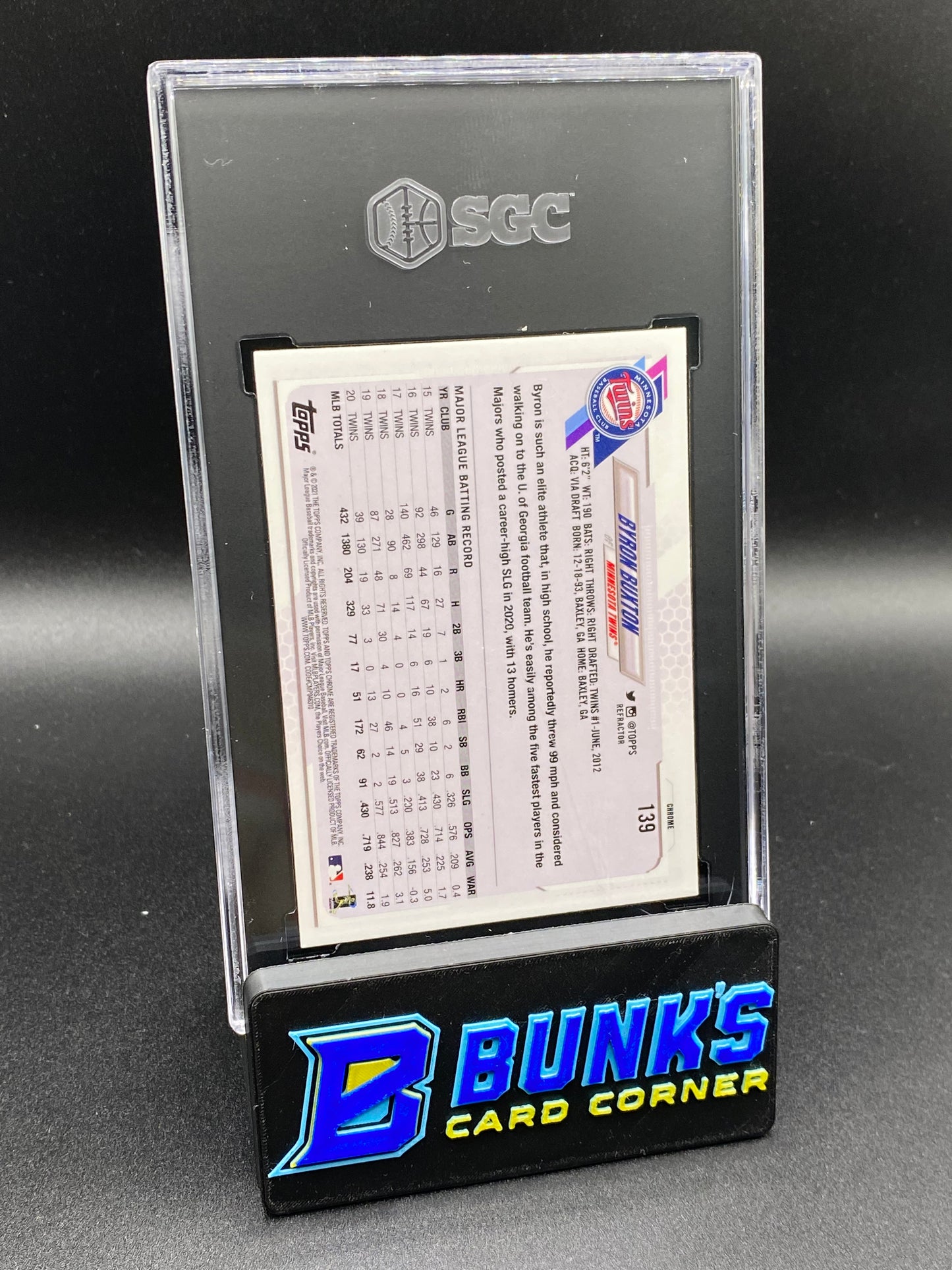 2024 Byron Buxton '21 Topps Chrome Buyback 1/1 SGC Auto. 10