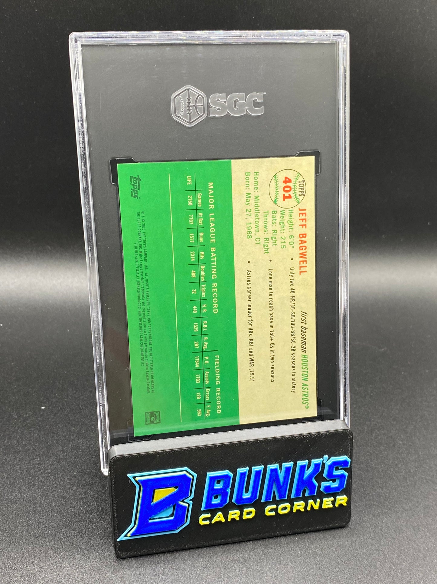 2023 Jeff Bagwell Platinum Anniversary Toile Cream/Gold Ref. 13/50 SGC 10