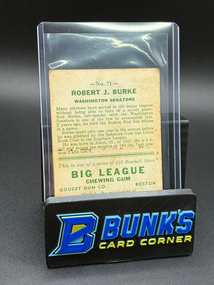 1933 Robert J Burke RC Big League
