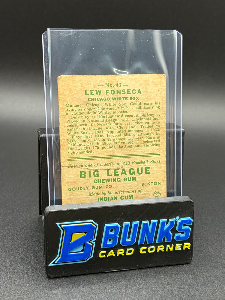 1933 Lew Fonseca Big League RC