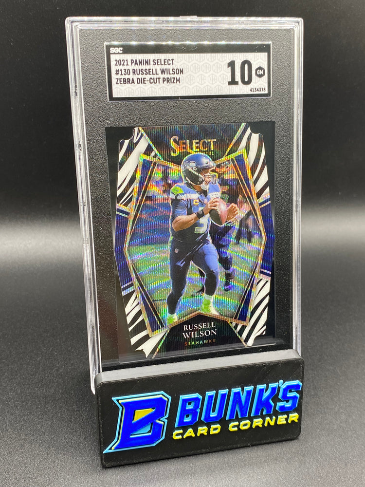 2021 Russell Wilson Zebra Die-Cut Prizm SGC 10