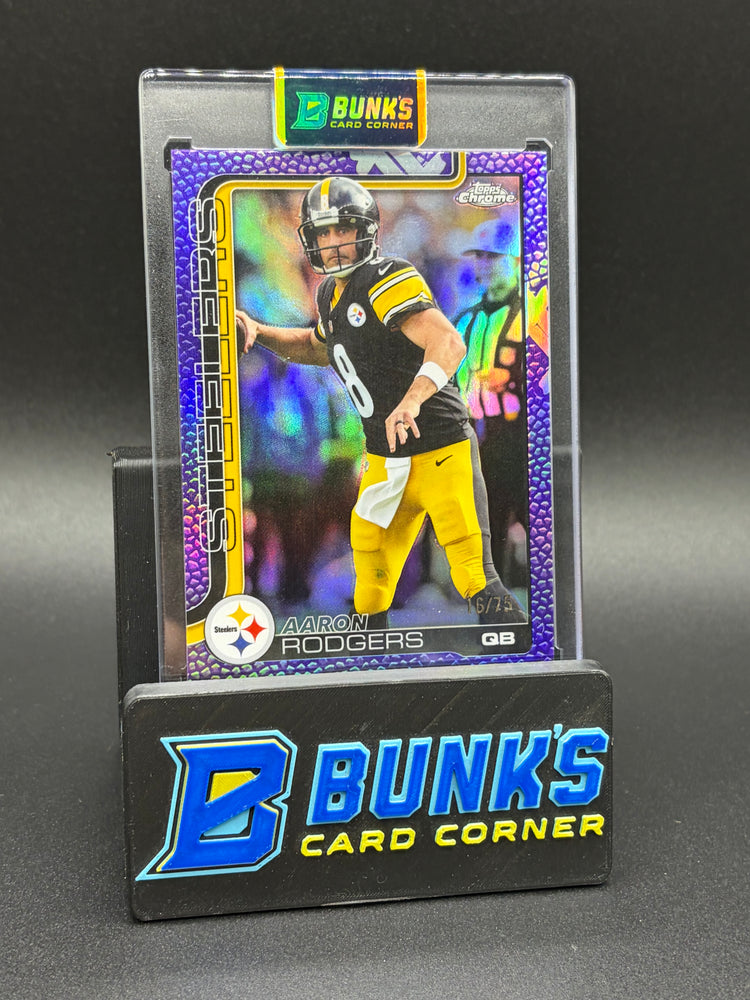2025 Aaron Rodgers Topps Purple Pigskin 16/75