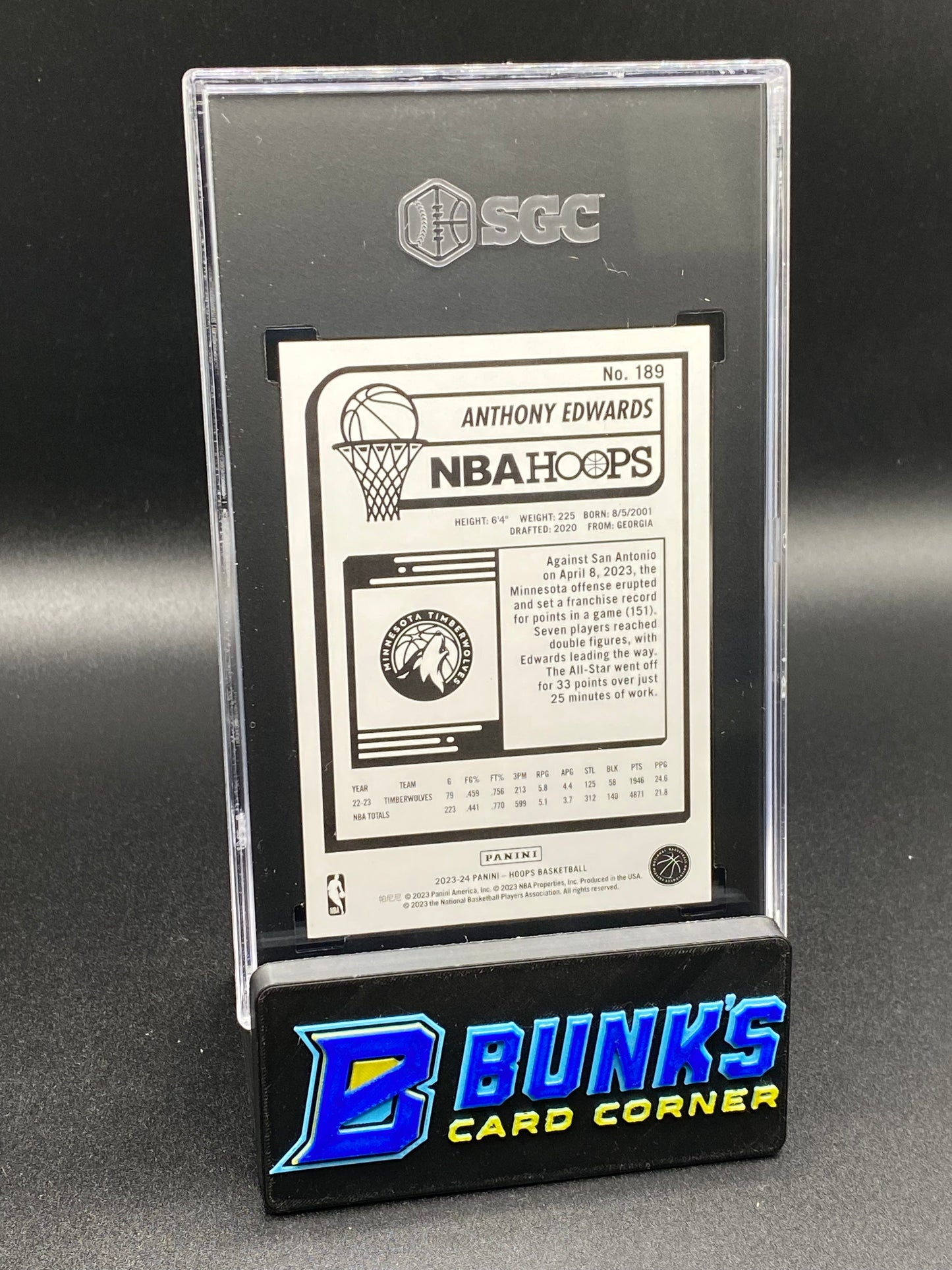 2023-24 Anthony Edwards Hyper Red 53/99 SGC 9.5