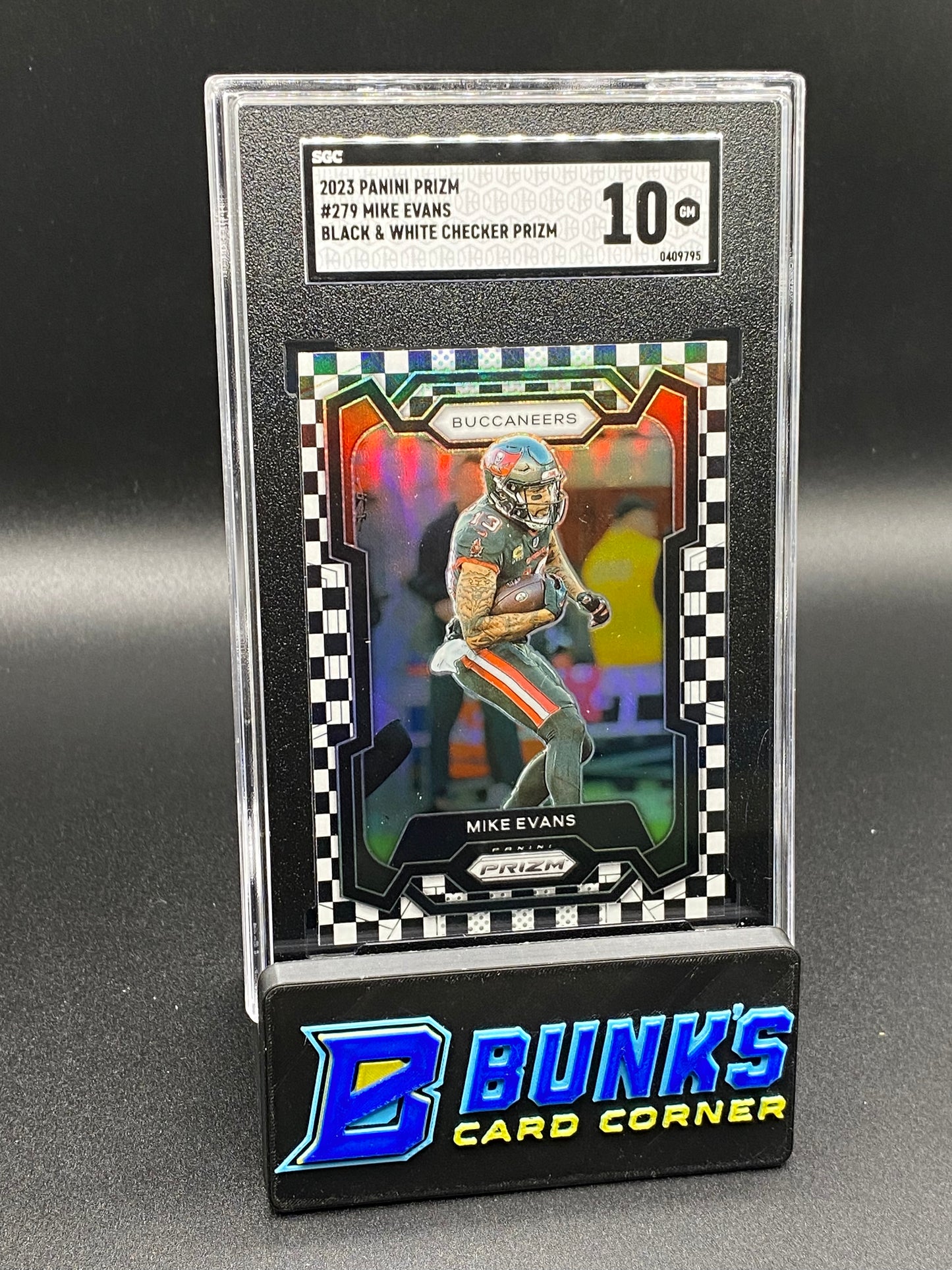 2023 Mike Evans Black & White Checker Prizm SGC 10