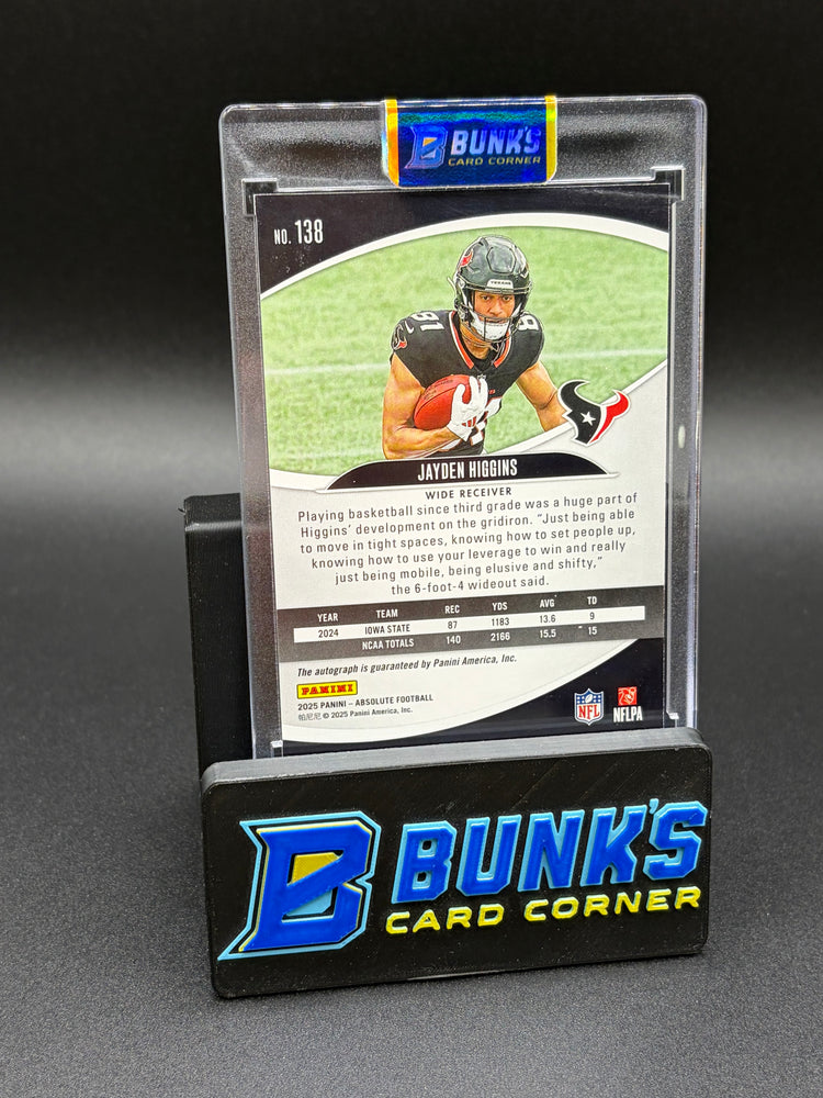 2025 Jayden Higgins Absolute Panini Orange RC 4/75