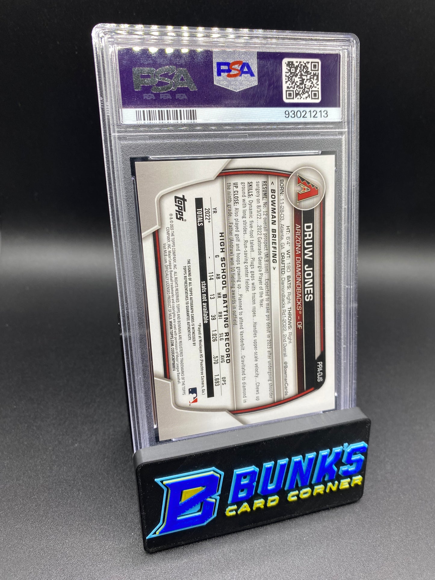 2023 Druw Jones Prospect Auto. PSA 9