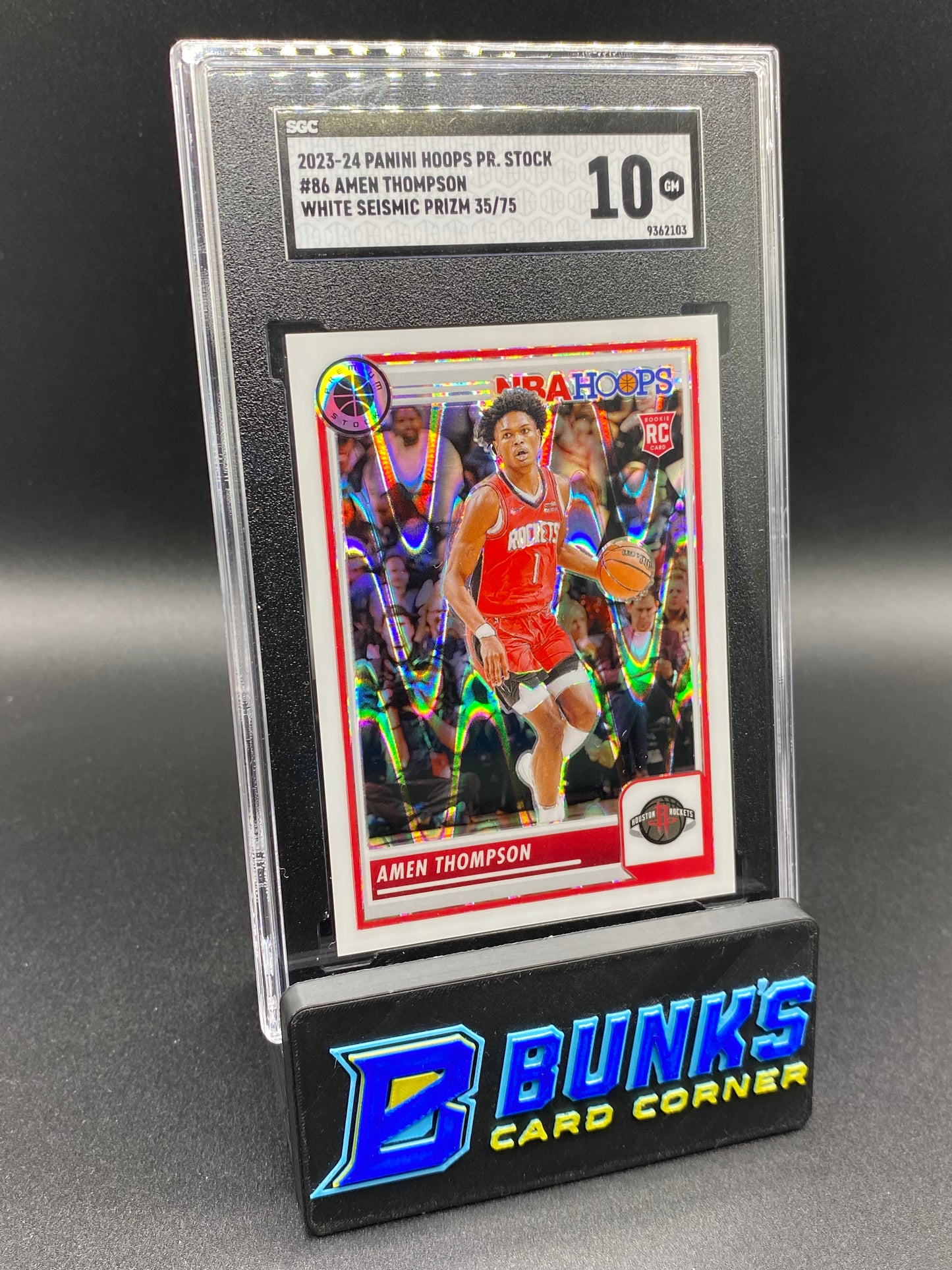 2023-24 Amen Thompson White Seismic Prizm 35/75 SGC 10