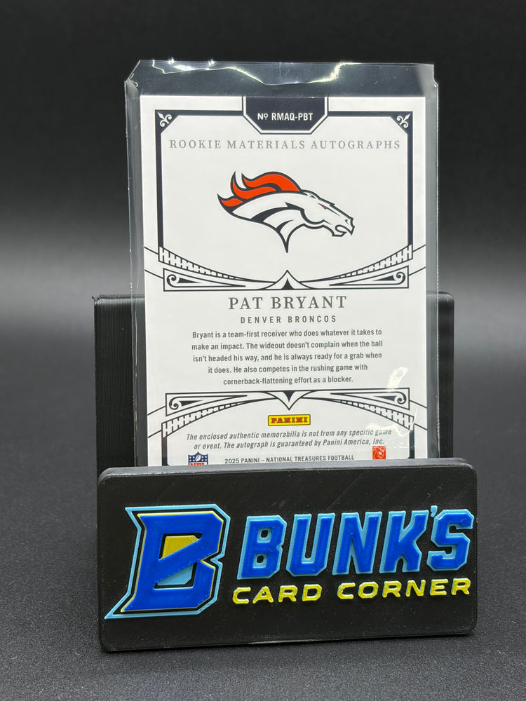 2025 Pat Bryant National Treasures Rookie Materials Auto 34/99