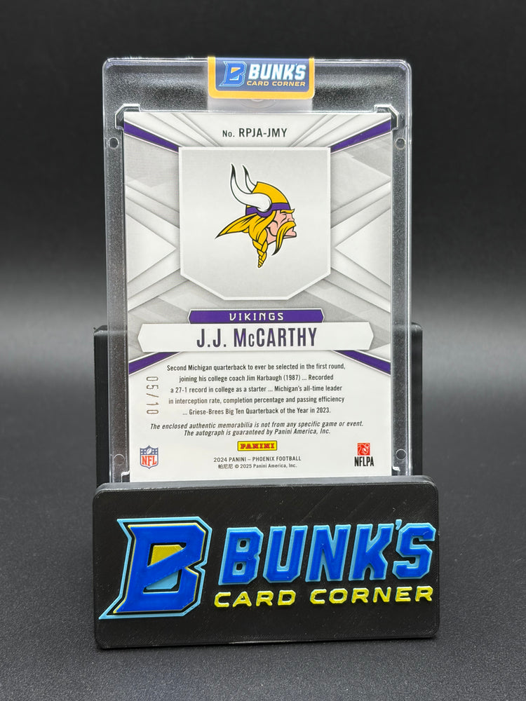 2024 JJ McCarthy Phoenix Gold Patch 5/10 RC