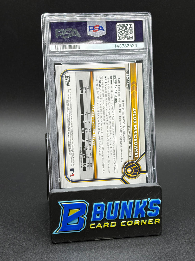 2022 Jacob Misiorowski Sky Blue Foil PSA 10