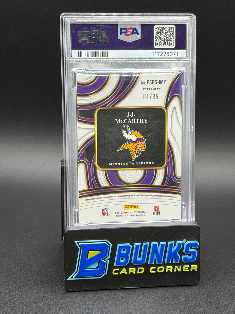 2024 JJ McCarthy Sig Neon Orange Pulsar PSA 8 RC 1/35