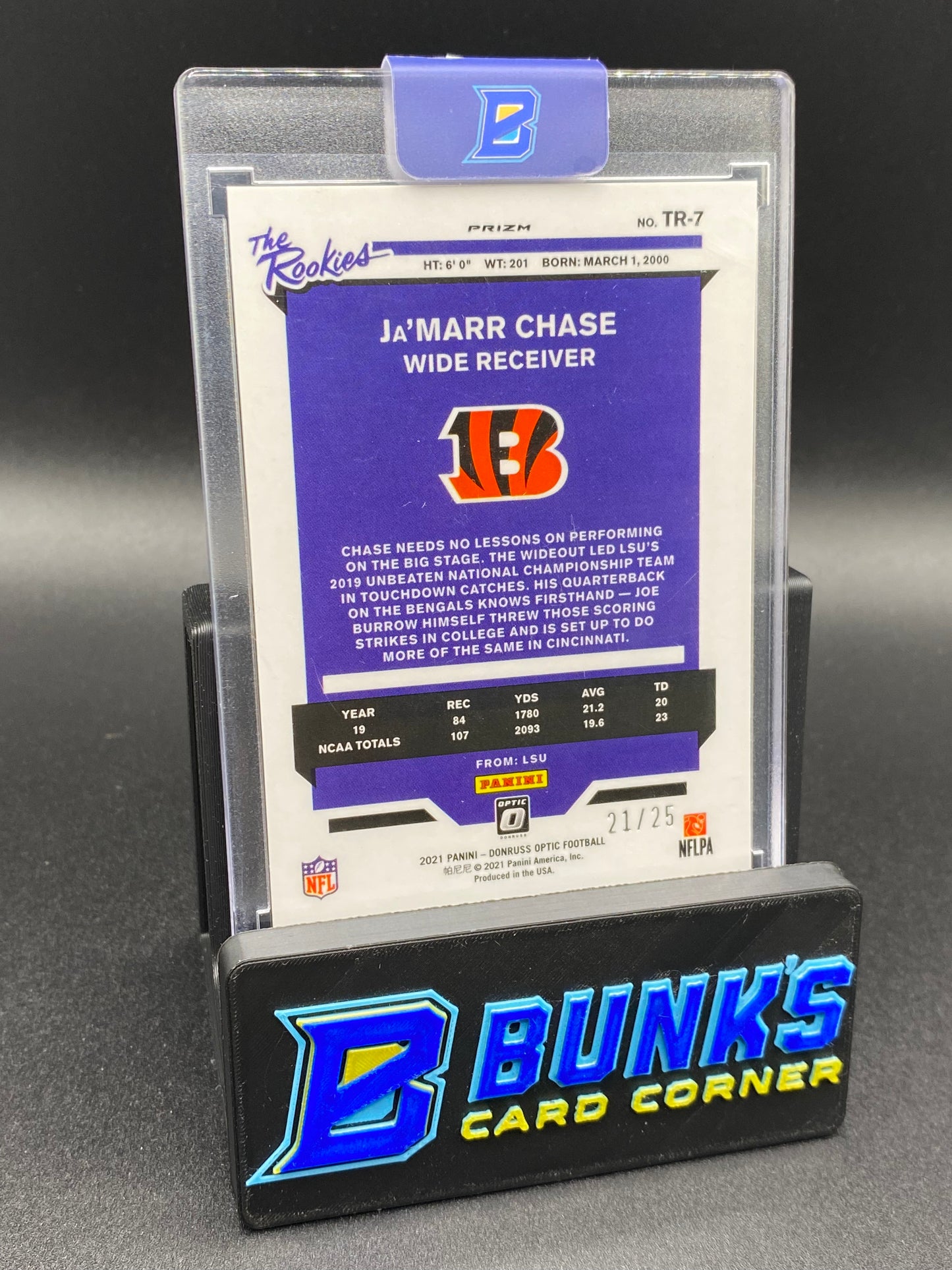 2021 Ja'Marr Chase The Rookies Prizm 21/25