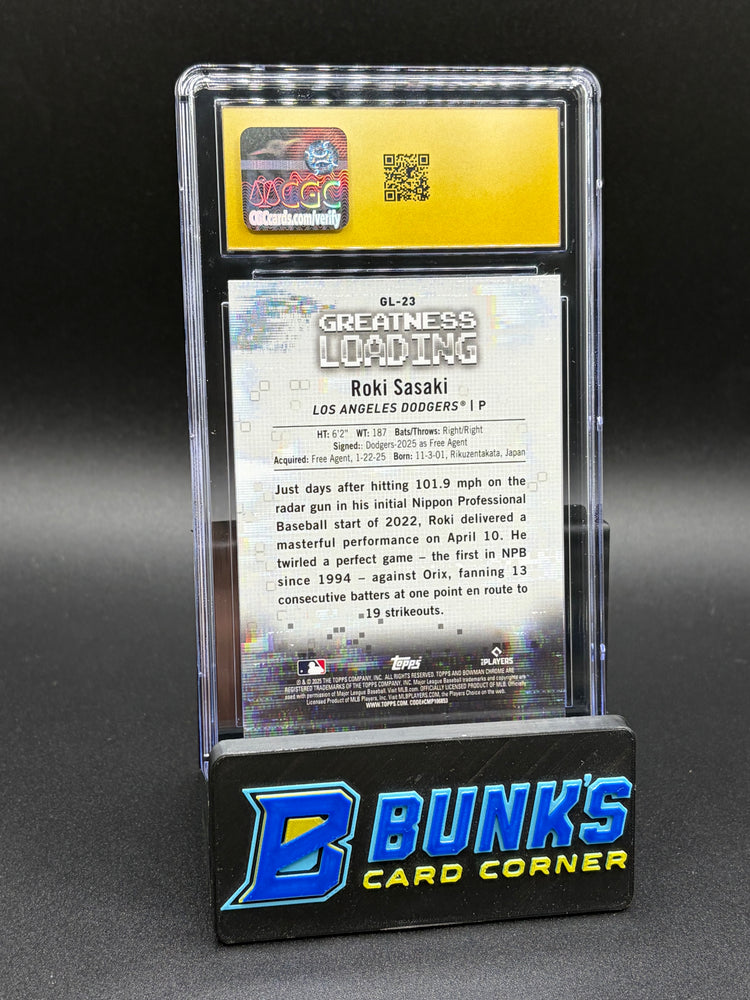 2025 Roki Sasaki Greatness Loading CGC Pristine 10 RC