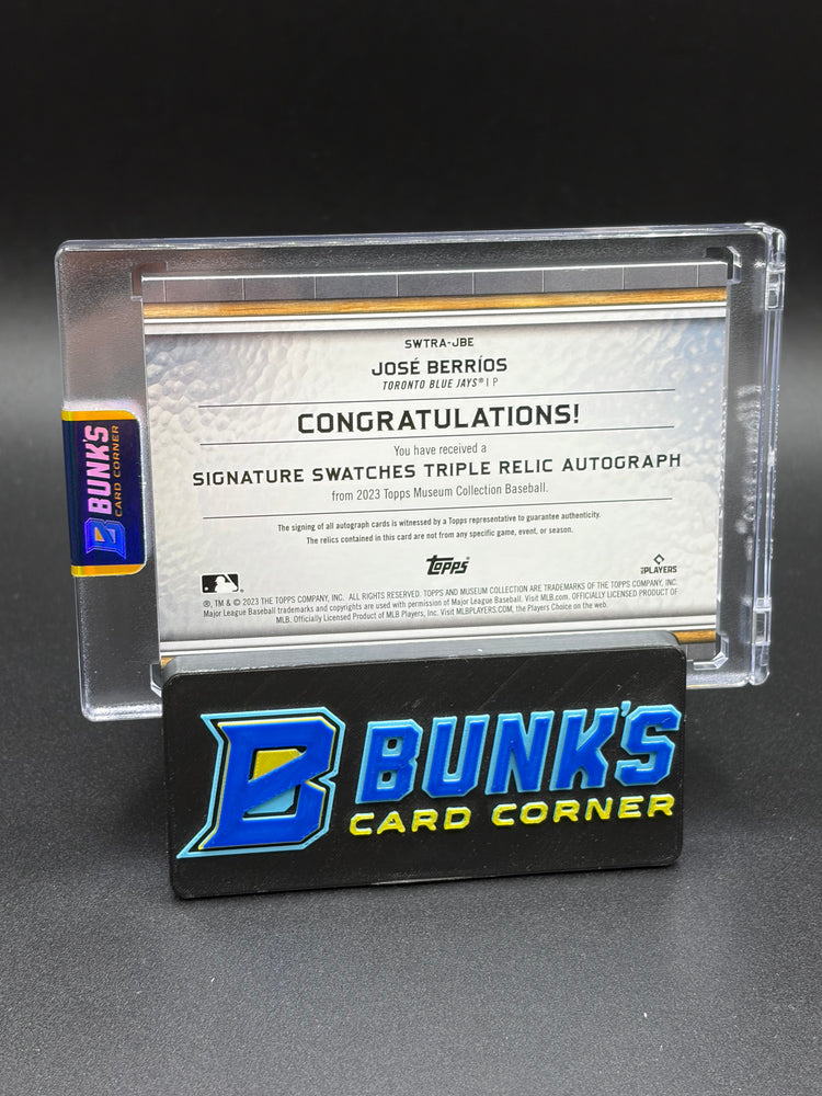 2023 Jose Berrios Topps Museum Collection Auto Triple Jersey Signature Swatches 81/199