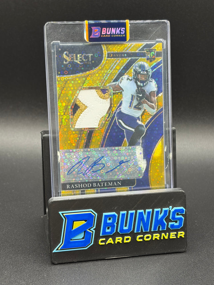 2021 Rashod Bateman Select Gold Disco Patch Auto RC 4/10
