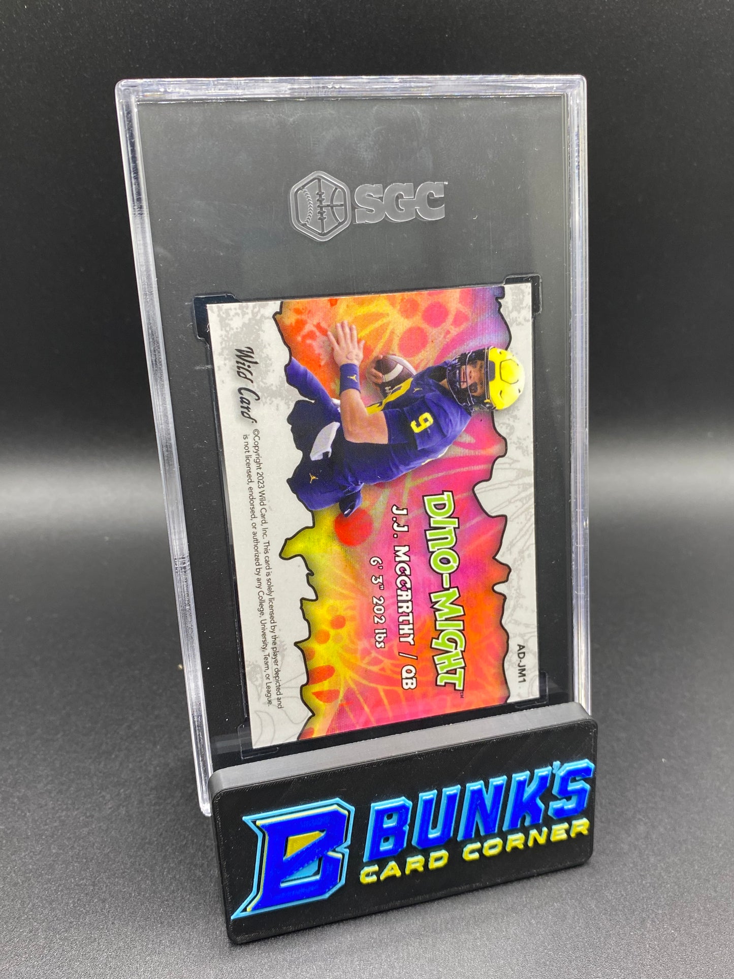 2023 JJ McCarthy Blue Dino-Might Stegosaurus Crystal 1/1 SGC 9