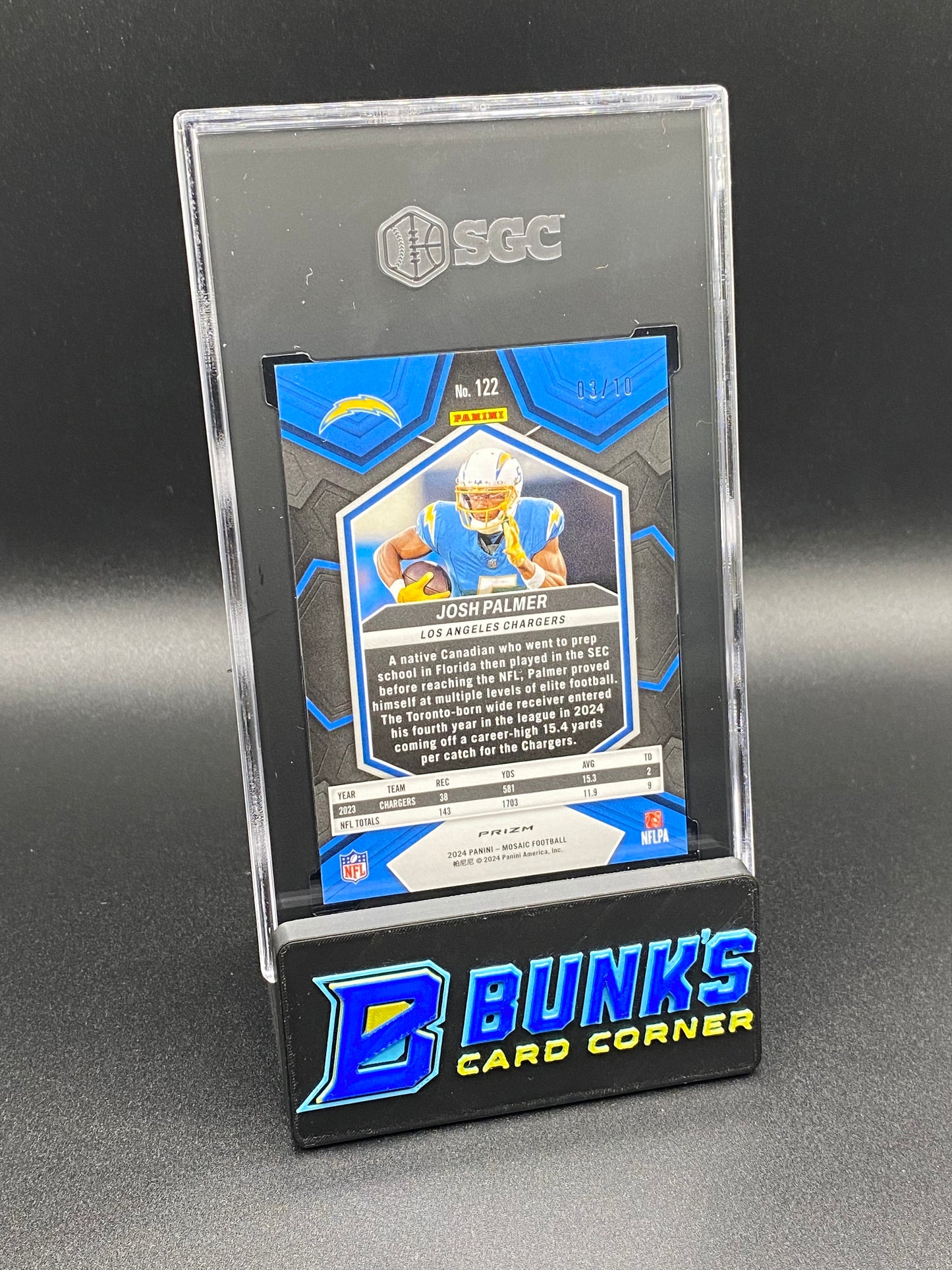 2024 Josh Palmer Gold No Huddle Prizm 3/10 SGC 10