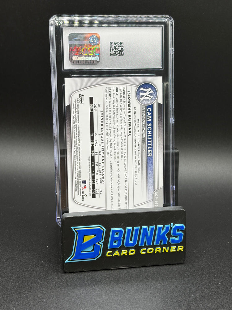 2025 Cam Schlittler Prospects Bowman Chrome CGC 10